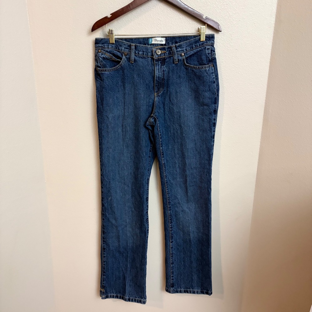Wrangler Cowgirl Cut Cash Jeans 9/10x32 Mid Rise Straight Leg Western Denim